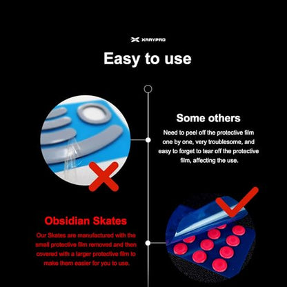 X-Raypad Jade Speed Mouse Skates, Offers Excelent Wear Resistance, Speed & Control Abrasion Resistance, Curved Edge, Move More smoothly, Suitable for Cloth Mouse Pads & Glassmouse Pads (Jade) - color: Jade
