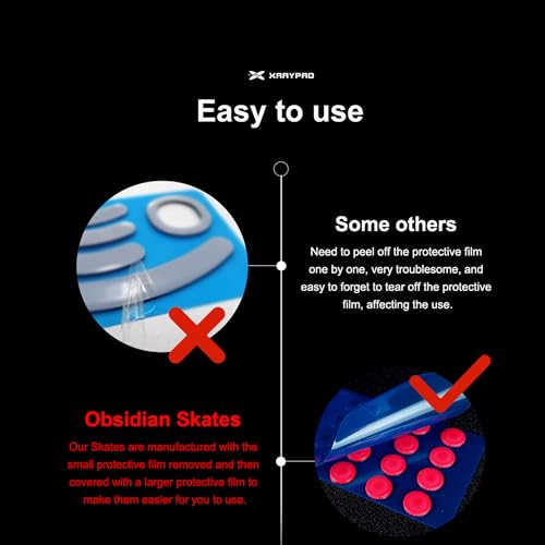 X-Raypad Jade Speed Mouse Skates, Offers Excelent Wear Resistance, Speed & Control Abrasion Resistance, Curved Edge, Move More smoothly, Suitable for Cloth Mouse Pads & Glassmouse Pads (Obsidian) - color: Obsidian