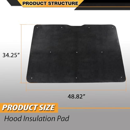 CNNELL Under Hood Insulation Pad 1/2 Inch Thick Compatible with Buick Regal 1981-1987 - style: 1981-1987 Buick Regal