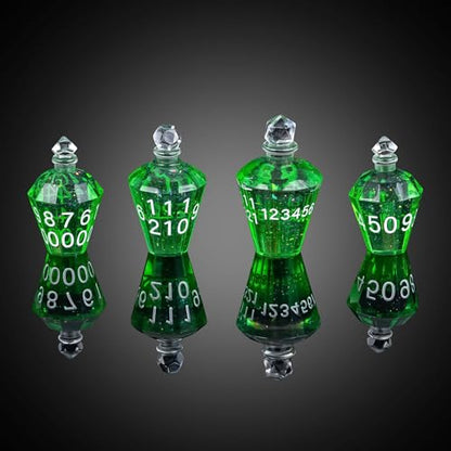 7PCS Potion DND Dice Set,Transparent Sharp Edge Die Set D&D RPG Polyhedral Dice,for Dungeons and Dragons TTRPG Games Roleplaying Games.(Light Green) - color: Light Green