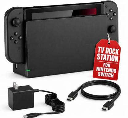Dock Station for Nintendo Switch & OLED | 3-in-1 Replacement Dock | Original IC Chip, AC Charger, High-Speed HDMI Cable, 1080P Full HD Output TV Mode, Not Compatible with Switch 2