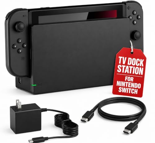 Dock Station for Nintendo Switch & OLED | 3-in-1 Replacement Dock | Original IC Chip, AC Charger, High-Speed HDMI Cable, 1080P Full HD Output TV Mode, Not Compatible with Switch 2