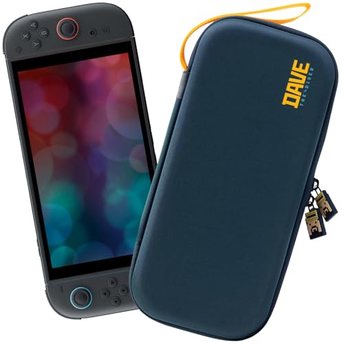 FUNLAB Switch 2 Carrying Case Compatible with Nintendo Switch 2/1/OLED, Portable Hard Shell Switch Carry Case with 10 Game Card Slots for Travel, Dave the Diver Official Licensed, Blue - color: Blue