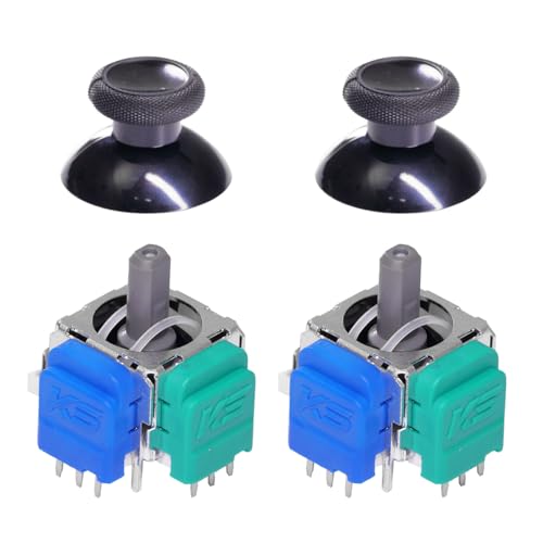 VTLLN K-Silver TMR Joystick Replacement, JS13 Pro Thumbsticks Electromagnetic Stick Repair Module with Thumbstick Caps, No Drift High Precision, A Pair for Xbox One Series X/S Elite 1 Controller - color: For Xbox Series X/S