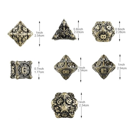 Surpass DND dice Set Metal dice Role Playing Polyhedral Dice Dungeons and Dragons Gifts Pathfinder d&d dice 7piece Set Bronze (Antique Bronze) - color: Antique Bronze