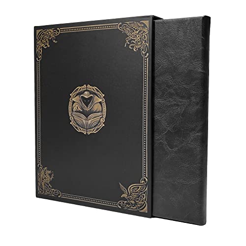 Game Master Screen - 30in Portrait DM Screen Compatible with Dungeons and Dragons and Other TTRPG - Faux Dragon Skin with Clear Dry Erase 8.5 x 11 Pockets - Slipcase Stores with DND Books - Black - color: Portrait Black