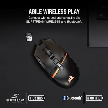 Corsair DARKSTAR RGB Wireless Gaming Mouse for MMO, MOBA - 26,000 DPI - 15 Programmable Buttons - Up to 80hrs Battery - iCUE Compatible - Black - style: DARKSTAR RGB