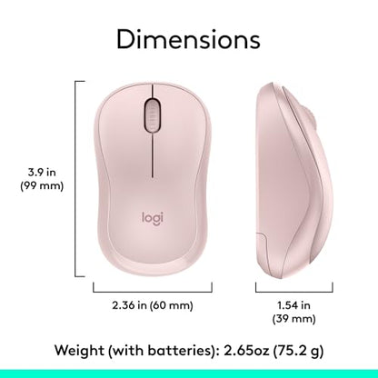 Logitech MK270 Full Size Wireless Keyboard and Mouse Combo - Rose | Full size keyboard with spill-resistant design, compact ambidextrous mouse, connect via single included USB-A Nano Receiver - color: Rose, size: 1 Pack, style: Combo