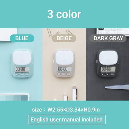 dretec My Routine Learning Timer, Timer, Countdown, Silence, Volume Switching Function, Up to 199 Minutes and 55 Seconds, Repeat, Interval Timer, Study Timer, Clock Function, Multiple Timer Settings, - color: Beige, style: Interval Timer
