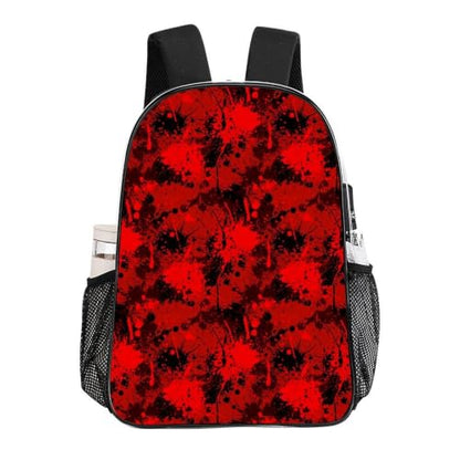 Padded Strap Clear Transparent Bookbag Concert Festival Sports Bag | Heavy Duty, Classic Horror Blood Splatter Red Camo, See Through Daypack - color: Pattern (839)