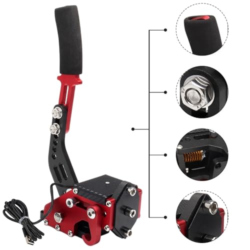 YESHMA 64 Bit USB Handbrake with Clamp PC Handbrake & Non-Contact Plus Hall Sensor Compatible With G25/27/29/920/923 T500 T300,Professional Gaming Peripherals using for Racing Games