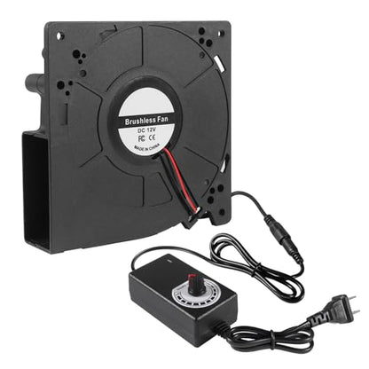 UMLIFE 1 Set PC Fans 120mm (120mm x 32mm) with Variable Speed Controller 3V to 12V, Axial Computer Fan with AC Plug 110V 120V 220V, Vent Fan for PC Cooler Biltong Box Cabinet Receiver Xbox DVR