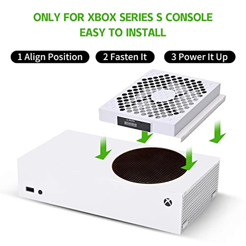 G-STORY Cooling Fan for Xbox Series S, Auto 3 Speed Adjust Temp Display RGB - color: WHITE
