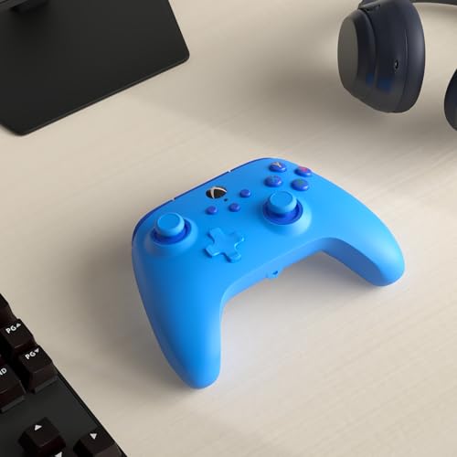 PowerA Wired Controller for Xbox Series X|S - blue, gamepad, video game/gaming controller, works with Xbox One, Officially Licensed - style: Blue