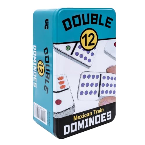 Double 12 Domino Game Travel Tin, Portable Family Game, Ages 8+