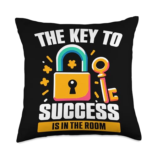 Escape Room Game Lockpicking Puzzle Room Exit Game Throw Pillow - size: 18x18