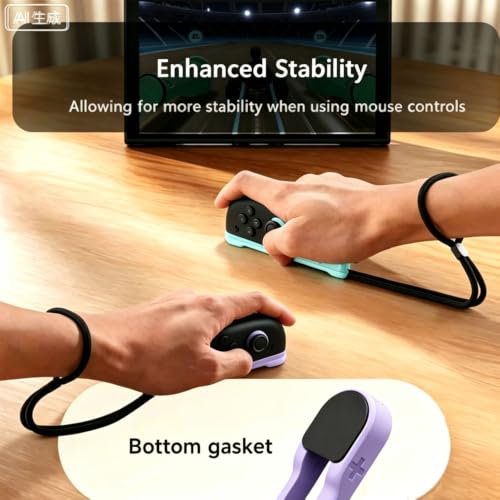 Arvytosty Magnetic Wrist Straps for Switch 2 Controller, 1 Pair Compatible with Switch 2 Mouse Mode, Replacement Wrist Strap with Responsive SR/SL Buttons (Purple/Light Green) - color: Purple/Light Green