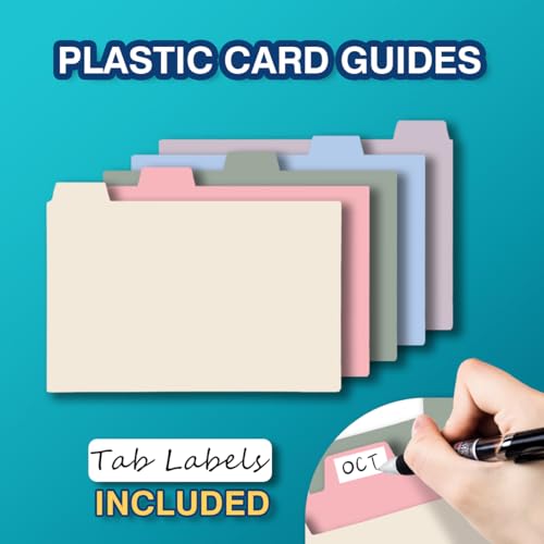 H4D Index Card Holder 4x6 Inches with 25 Plastic Dividers, Light Pink - color: Light Pink, size: 4x6 inch