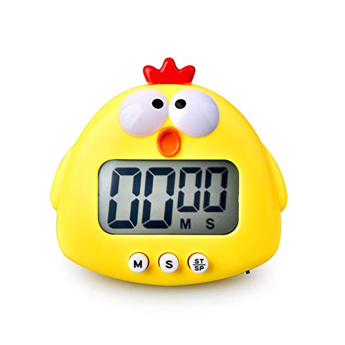 Kitchen Timer, Cute Cartoon Animal Countdown, Digital Cooking Timer with Magnetic, LCD Large-Screen Visual Clock, Hangable Alarm Clock with Stand，for Cooking Bake Sport Game (Timer-XG) - color: Timer-xg