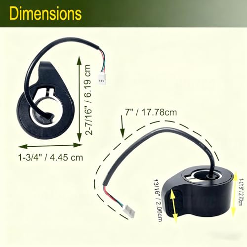 3-Wire Electric Scooter Thumb Throttle Accelerator Speed Control | Compatible with Gotrax Apex GXL V2 Pro/LE/XL/Hiboy S2/S2 Pro/Megawheels S10/i9, Replaces 3 Wire Thumb Throttle Component