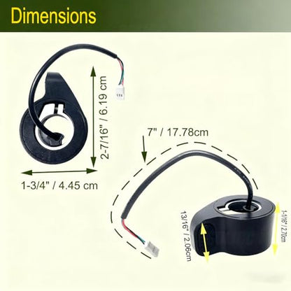 3-Wire Electric Scooter Thumb Throttle Accelerator Speed Control | Compatible with Gotrax Apex GXL V2 Pro/LE/XL/Hiboy S2/S2 Pro/Megawheels S10/i9, Replaces 3 Wire Thumb Throttle Component