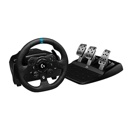 Logitech G923 Racing Wheel and Pedals for Xbox X|S, Xbox One and PC Featuring TRUEFORCE up to 1000 Hz Force Feedback, Responsive Pedal, Dual Clutch Launch Control, and Genuine Leather Wheel Cover - style: Xbox|PC