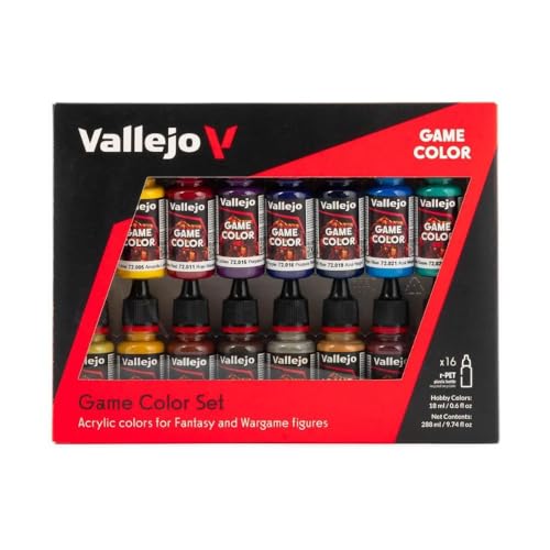 Vallejo - 게임 컬러 어드밴스드 세트 | 판타지 및 워게임 피규어용 고급 세트 | 16병 x 18ml (0.60 fl.oz.) - style: 고급 세트