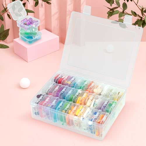 30Pcs Clear Minibrand Organizer with Hinged Lid, Mini Brand Collector for Shopkins, Real Littles(Mini Brands Are Not Included)
