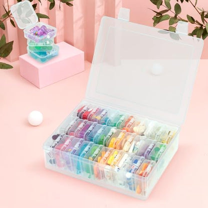 30Pcs Clear Minibrand Organizer with Hinged Lid, Mini Brand Collector for Shopkins, Real Littles(Mini Brands Are Not Included)