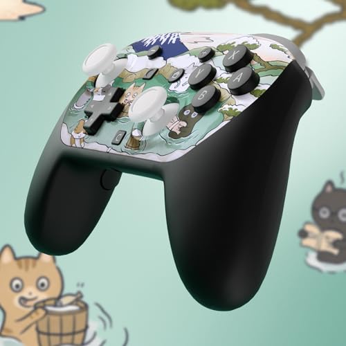 eXtremeRate DIY Replacement Faceplate Shell for Nintendo Switch 2 Pro Controller, Custom Front Housing Case, Thumbsticks and Screwdriver Tools for Switch 2 Pro Controller - Hot Spring Kitties - color: Hot Spring Kitties