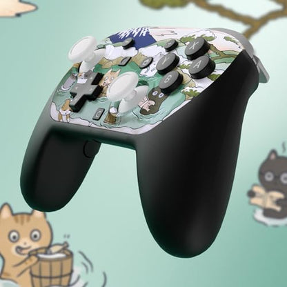 eXtremeRate DIY Replacement Faceplate Shell for Nintendo Switch 2 Pro Controller, Custom Front Housing Case, Thumbsticks and Screwdriver Tools for Switch 2 Pro Controller - Hot Spring Kitties - color: Hot Spring Kitties