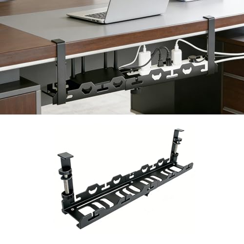 No Drill Under Desk Cable Tray, Heavy Duty Metal Organizer | No Drill, Heavy Duty, Metal, Organizer