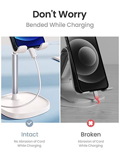 LISEN Phone Stand for Desk, Cell Phone Holder, White Gaming Accessories | Phone Stand White, Adjustable Phone Stand for Desk, Phone Stand, iPhone Stand Compatible with Switch iPad, 4-10 in Devices - color: White