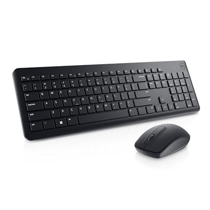 Dell Wireless Keyboard and Mouse KM3322W | USB Receiver, 2.4 GHz, Optical Sensor, 1000 DPI, AES-128 Encryption, AA Battery, 2 AAA Batteries, Black