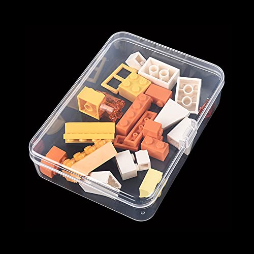 Rectangular Clear Plastic Storage Containers, 12 Pack | 4.5 x 3.3 x 1.1 inch, Hinged Lid, For Beads and Small Craft Items - size: 4.5 x 3.3 x 1.1 inch