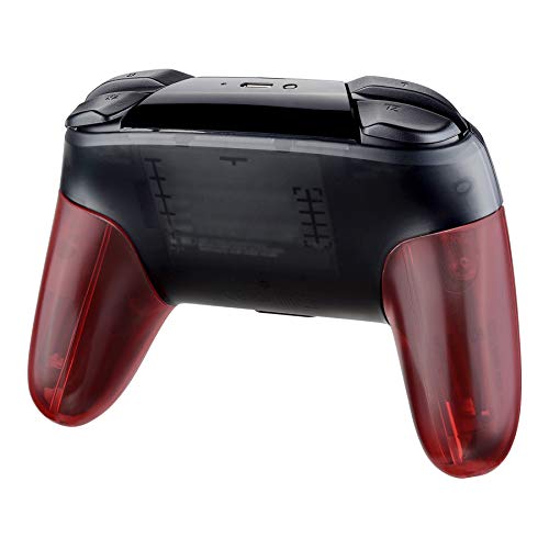 eXtremeRate Transparent Clear Red Replacement Handle Grips for Nintendo Switch Pro Controller, DIY Hand Grip Shell for Nintendo Switch Pro - Controller NOT Included - color: Clear Red