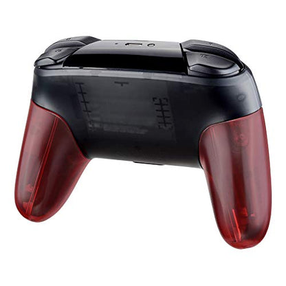 eXtremeRate Transparent Clear Red Replacement Handle Grips for Nintendo Switch Pro Controller, DIY Hand Grip Shell for Nintendo Switch Pro - Controller NOT Included - color: Clear Red