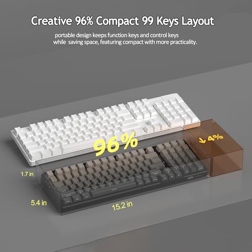 MageGee LIGHT100 Wireless Creamy Keyboard, Gasket Structure Hot Swappable, 2.4G/USB-C/BT5.0 RGB Backlit Mechanical Gaming Keyboard for Win/Mac/PC, 8000mAh Battery, Side Printed PBT Keycap, Black - color: Black/Blue Whale Switch