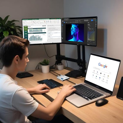 OREI SplitExtend HDMI Splitter Extended Display for Windows Only Dual Monitor - Multi-Monitor Display 3 Separate Screens - USB-C Adapter to HDMI 2.0, 4K@30Hz Outputs - 100W PD and USB 2.0 Input | OREI SplitExtend HDMI Splitter Extended Display for Windows