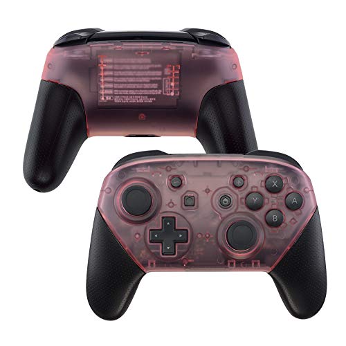 eXtremeRate Cherry Pink Faceplate and Backplate for Nintendo Switch Pro Controller, DIY Replacement Shell Housing Case for Nintendo Switch Pro - Controller NOT Included - color: Clear Cherry Pink