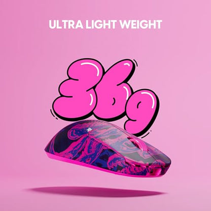 Pulsar Gaming Gears X2 Crazylight Wireless Gaming Mouse, Ultra Lightweight 1.27 oz (36g), Optical Switch, 32000 DPI, 750 IPS, XS-1 Sensor, 8k Compatible (Mini, Purple, Paper Rex Edition) - color: PRX Edition, size: Mini, style: X2 CrazyLight