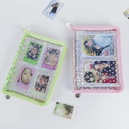 Kpop Photocard Binder with 6 Stickers Sheet & 50 Shinning Protective Sleeves Kpop Photocard Holder Book with Kpop Photocard, A5 Binder Photocard Album 30 Inner Pages with 240 Pockets (Green) - color: Green