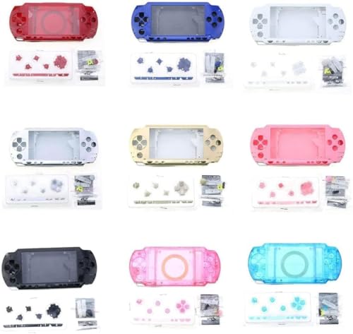 Full Housing Shell Case Cover with Button Set for PSP 1000 1001 Series Replacement (Clear Black) - color: Clear Black