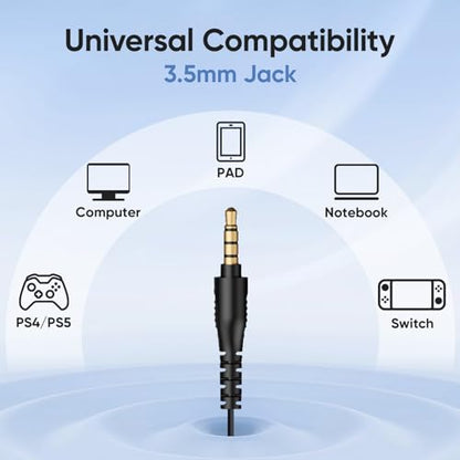 Middle Rabbit S6 Open Ear Earbuds with Mic, Wired Open Ear Headphones for PC Computer Laptop, Over The Ear, Ear Hook, Inline Control, Perfect for Calling, Online Meeting, Call Center, 3.5mm Jack