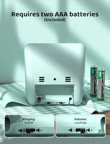 LIORQUE Visual Timer for Kids, 60 Minute Countdown Timer, Mint Green | Non-Ticking, 3 Volume Levels, Timer for Classroom Kitchen Office ADHD, 2 AAA Batteries Included - color: Mint Green