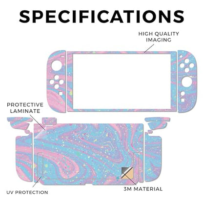 Gaming Skin Compatible with Nintendo Switch 2 Console Only - Cotton Candy Swirl - Premium 3M Vinyl Protective Wrap Decal Cover - Easy to Apply | Crafted in The USA by MightySkins - color: Cotton Candy Swirl, size: Switch 2 Console Skin Only, style: Matte