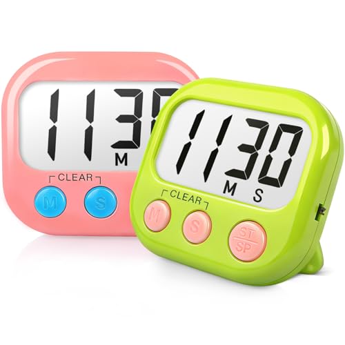 Classroom Timers for Teachers Kids Large Magnetic Digital Timer Teacher Supplies 2 Pack-Green Pink - color: Green Pink