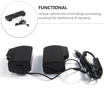 VALICLUD USB Computer Speaker Clip-on for Laptop Desktop, Wired Music Voice Box with 3. Power Supply, Compact Home Office Monitor Soundbar