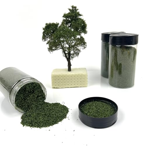 Multicolor Leaf Model - 300ml Miniature Scenery Material for Train Railway, Diorama, Car Scene & Scale Landscape Layouts (Fern Green) - color: Fern Green
