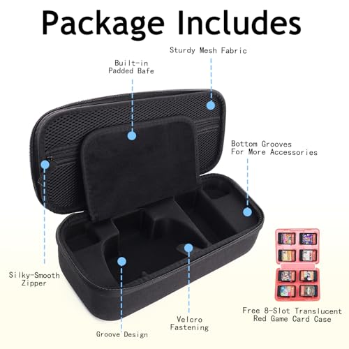 SOTY Switch Carrying Case for Nintendo Switch 2 with 12 Game Card Slots，Portable Hard Shell Pouch Carrying Travel Game Bag for Switch 2 Console & Accessories